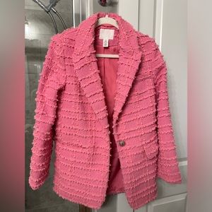 H&M pink tweed blazer- size xs